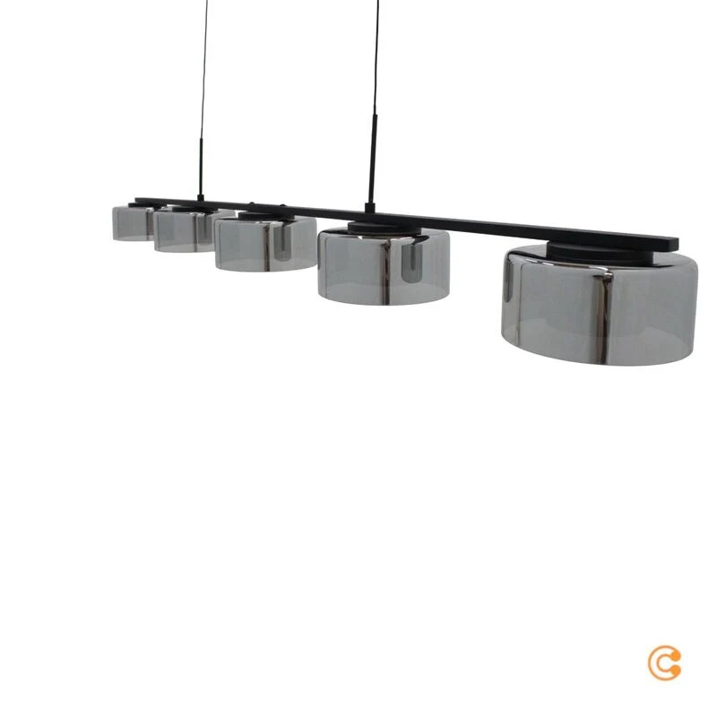 B-Ware Paul Neuhaus Pendelleuchte Hängelampe LED Rika Glas Schwarz dimmbar