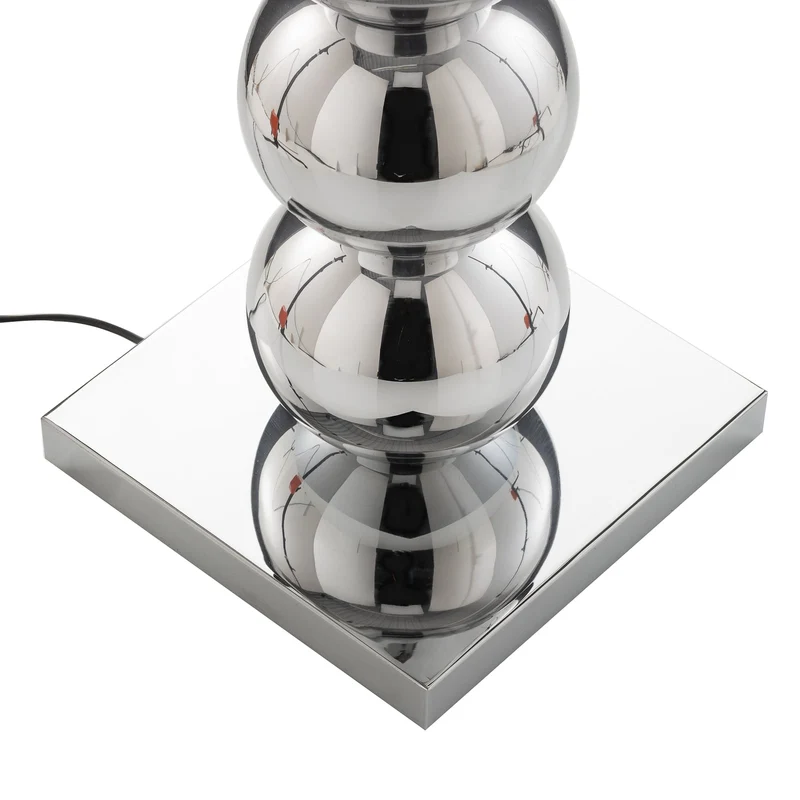 B-Ware Textil-Stehlampe Fulda Schirm schwarz Fuß chrom Stehleuchte Lampe Leuchte Spot