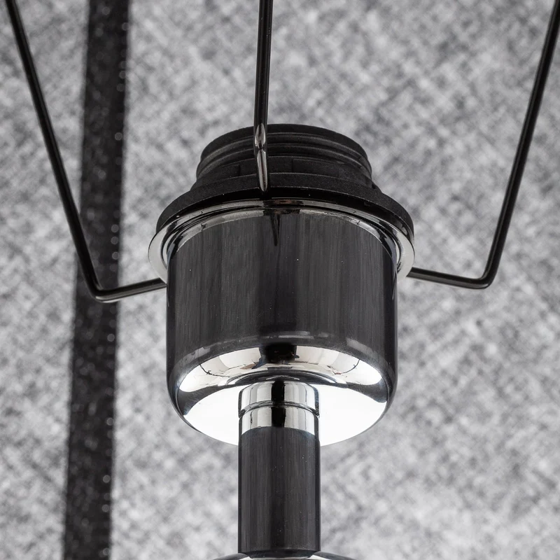B-Ware Textil-Stehlampe Fulda Schirm schwarz Fuß chrom Stehleuchte Lampe Leuchte Spot