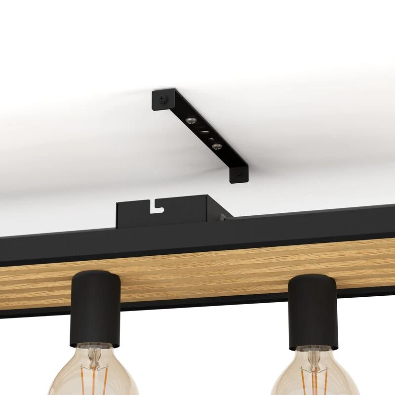 B-Ware EGLO Deckenleuchte Deckenlampe Holz braun E27 Beleuchtung Consett