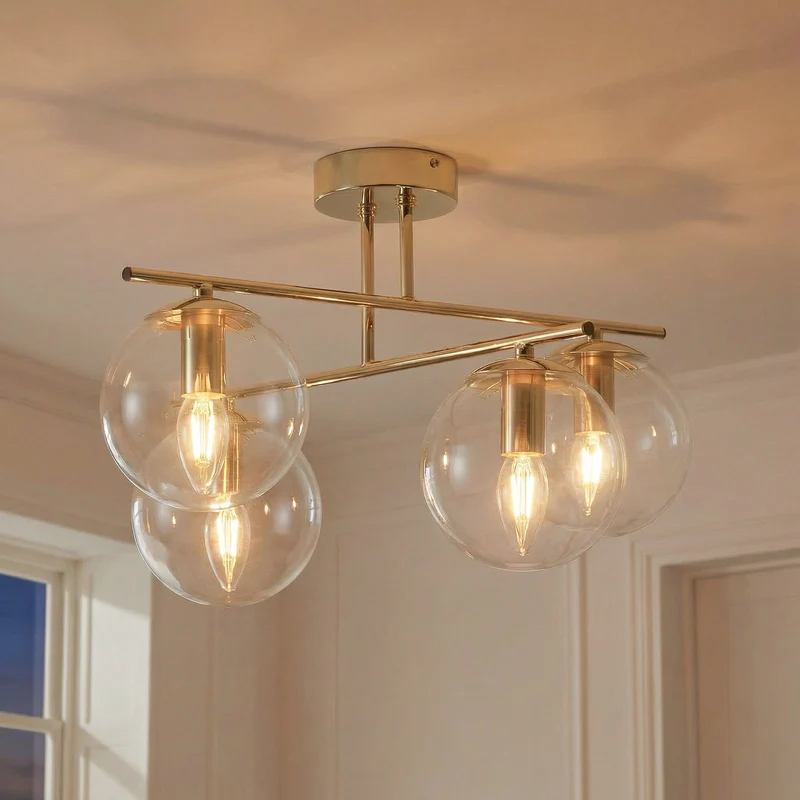 B-Ware Domiluce Deckenleuchte Lampe Zoe Glas gold Wohnraumleuchte Zimmerleuchte