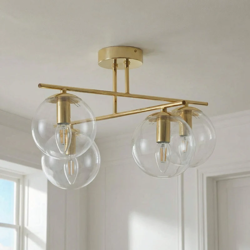 B-Ware Domiluce Deckenleuchte Lampe Zoe Glas gold Wohnraumleuchte Zimmerleuchte