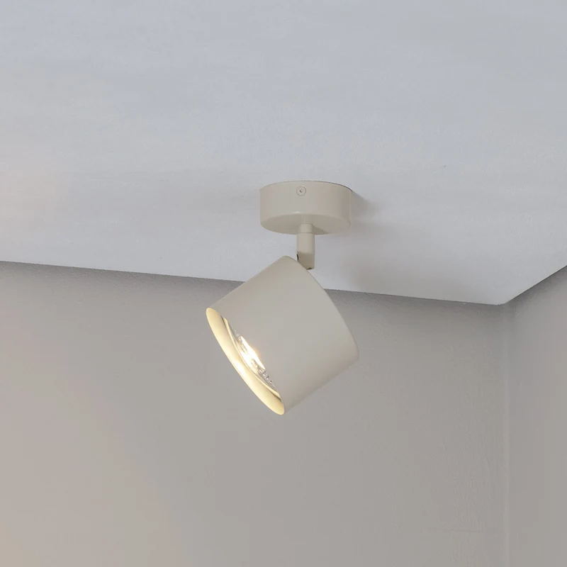 B-Ware Chloe Deckenspot Strahler Lampe beige Stahl Deckenlampe Leuchte verstellbar