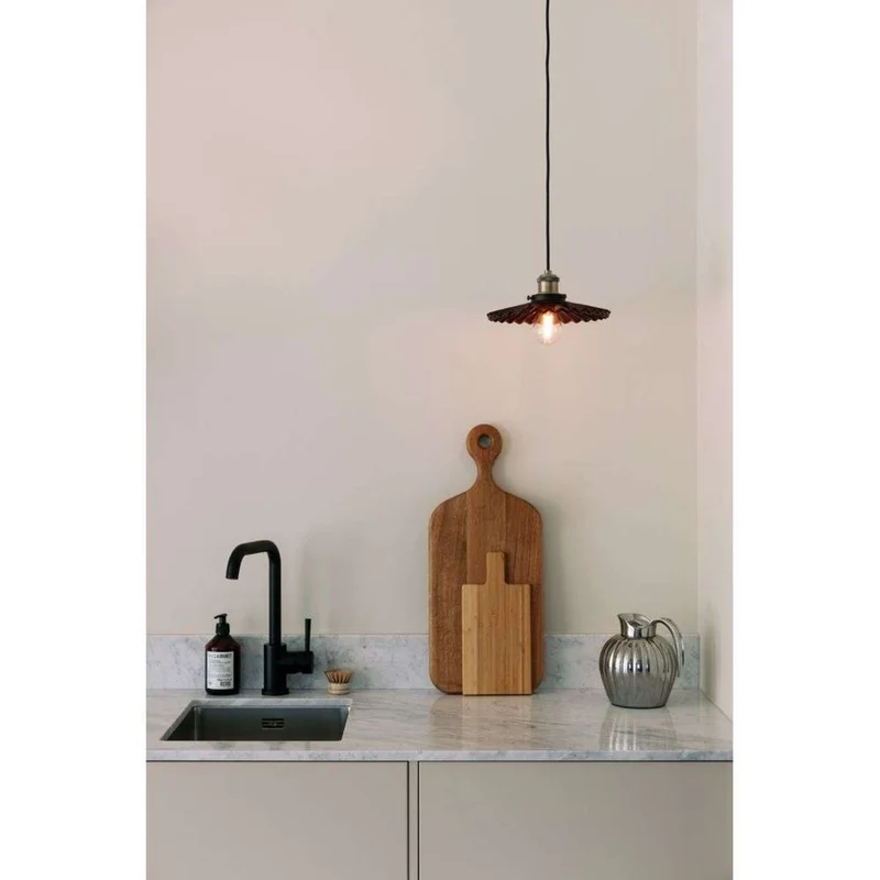 B-Ware Globen Lighting Pendelleuchte Hängelampe COBBLER Glas Metall Rot E27 LED Ø 25 cm