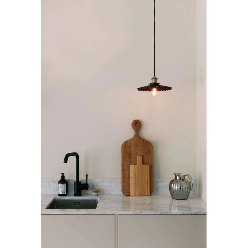 B-Ware Globen Lighting Pendelleuchte Hängelampe COBBLER Glas Metall Rot E27 LED Ø 25 cm