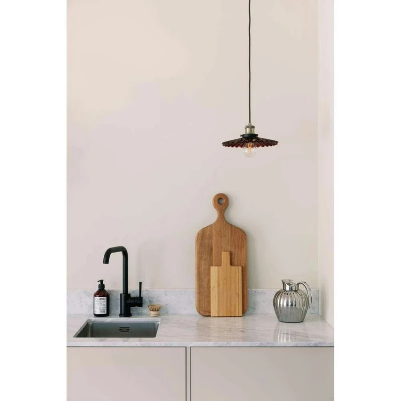 B-Ware Globen Lighting Pendelleuchte Hängelampe COBBLER Glas Metall Rot E27 LED Ø 25 cm