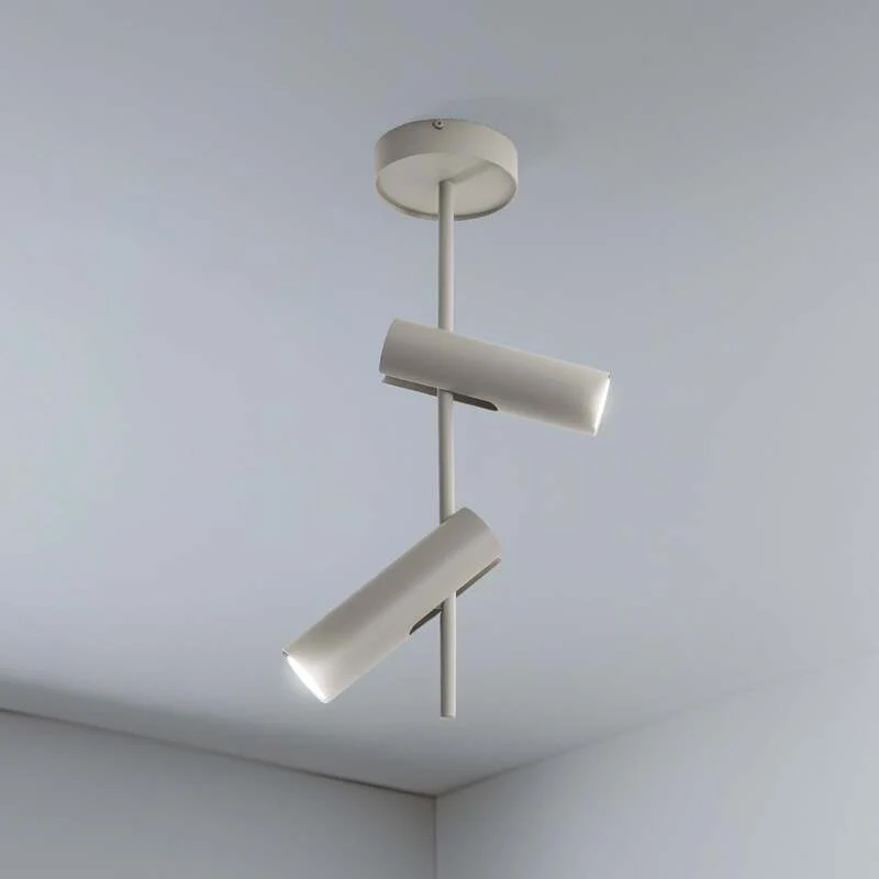 B-Ware Deckenspot Leda Deckenleuchte Spot taupe Stahl 2-flammig 55 cm GU10 LED Lampe
