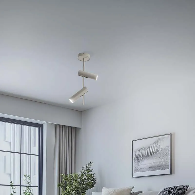 B-Ware Deckenspot Leda Deckenleuchte Spot taupe Stahl 2-flammig 55 cm GU10 LED Lampe
