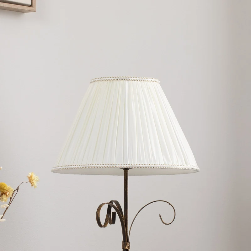 B-Ware Tischleuchte Lampe Grande Odino Textil Bronze Creme Schalter Metall E27 LED 57cm