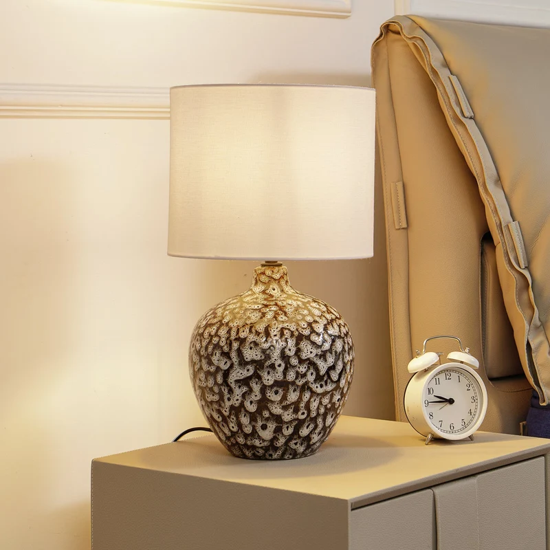 B-Ware Lindby Tischleuchte Lampe Thalassia schwarz weiß Ø 26cm Keramik680