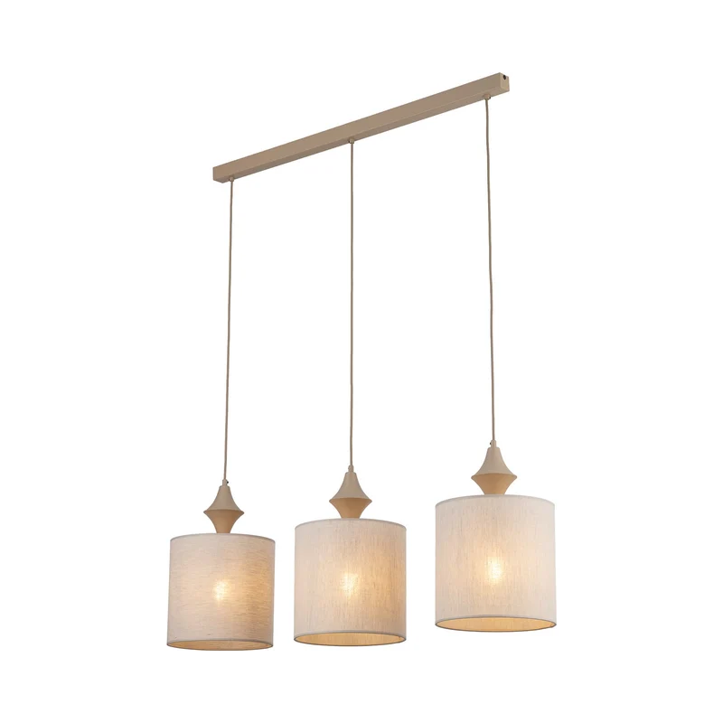 B-Ware Amura Hängeleuchte Pendelleuchte Leuchte Lampe Beige Sand 3-flammig E27 105 cm