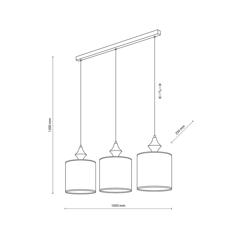 B-Ware Amura Hängeleuchte Pendelleuchte Leuchte Lampe Beige Sand 3-flammig E27 105 cm