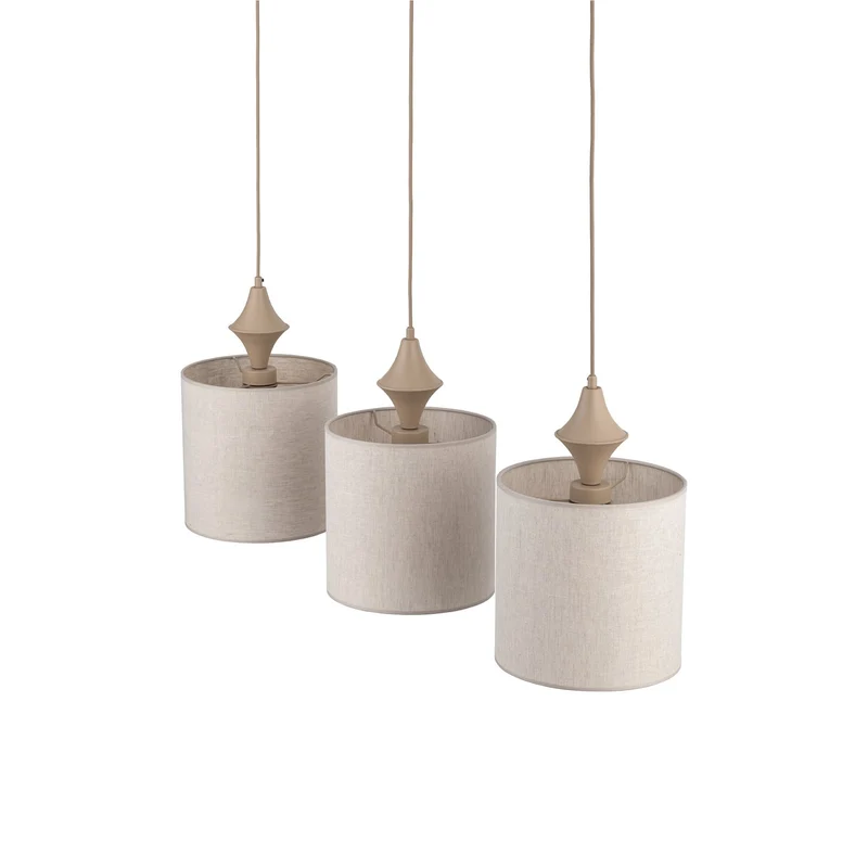 B-Ware Amura Hängeleuchte Pendelleuchte Leuchte Lampe Beige Sand 3-flammig E27 105 cm