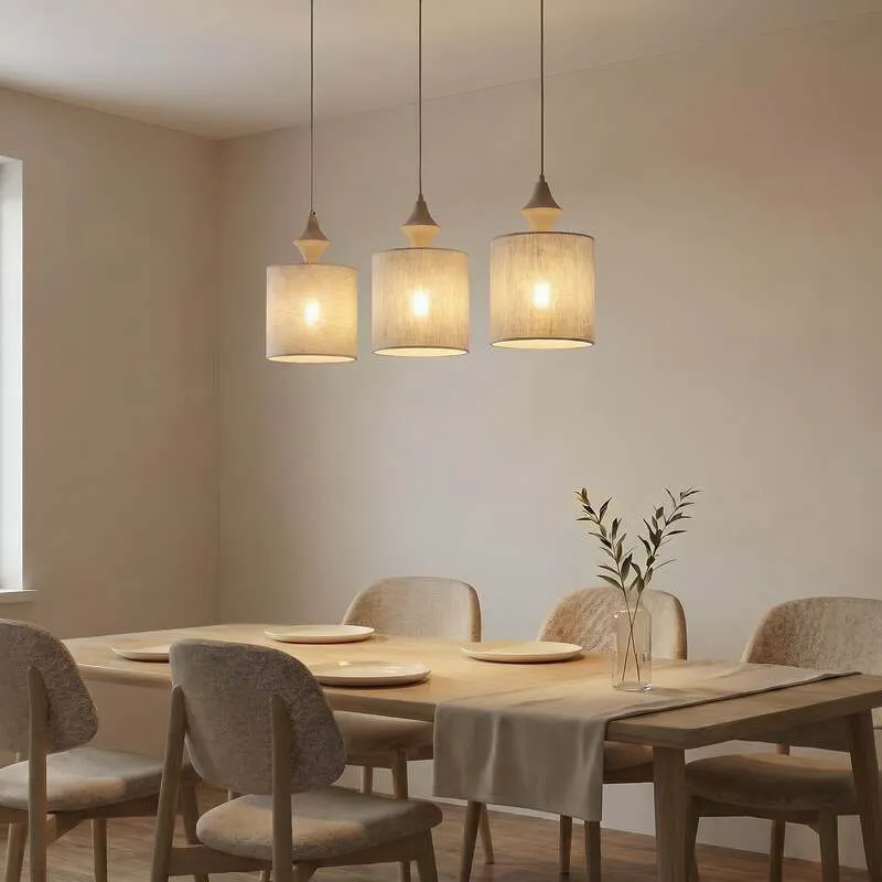 B-Ware Amura Hängeleuchte Pendelleuchte Leuchte Lampe Beige Sand 3-flammig E27 105 cm