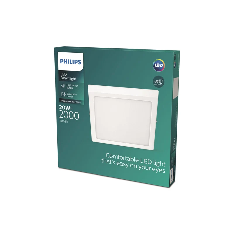 B-Ware Philips Deckenleuchte Deckenlampe LED Slim Surface Weiß Quadrat Warmweiß 28 cm