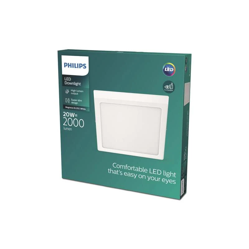 B-Ware Philips Deckenleuchte Deckenlampe LED Slim Surface Weiß Quadrat Warmweiß 28 cm