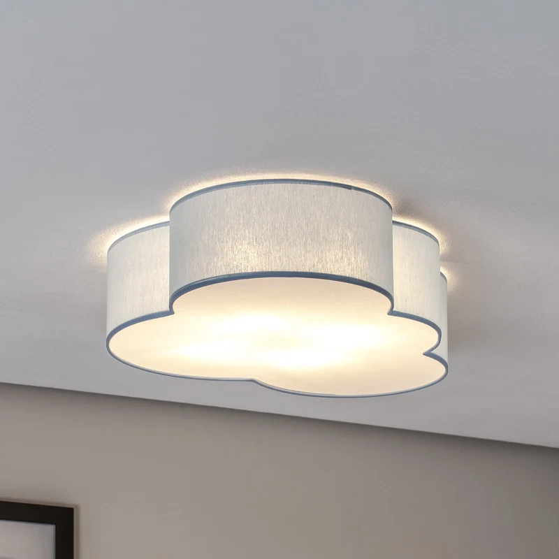 B-Ware Cloud Deckenleuchte Wolke Lampe blau Textil E27 Kinderzimmer Beleuchtung