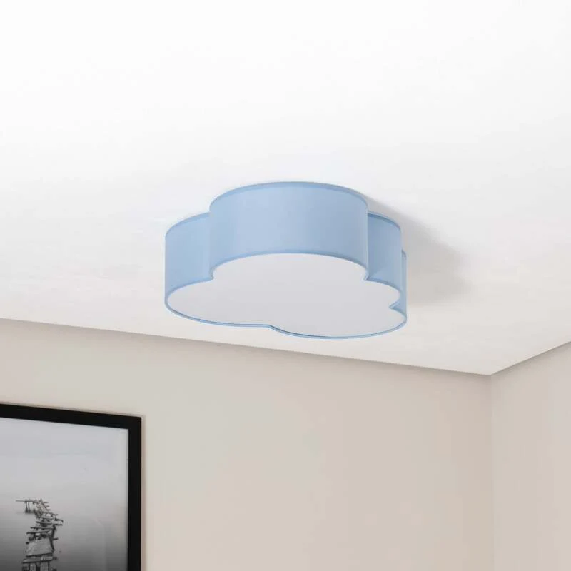 B-Ware Cloud Deckenleuchte Wolke Lampe blau Textil E27 Kinderzimmer Beleuchtung