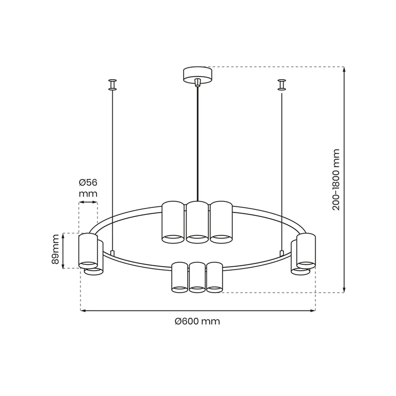 B-Ware Hängeleuchte Pendelleuchte Genesis Aluminium schwarz Lampe Leuchte 60 cm