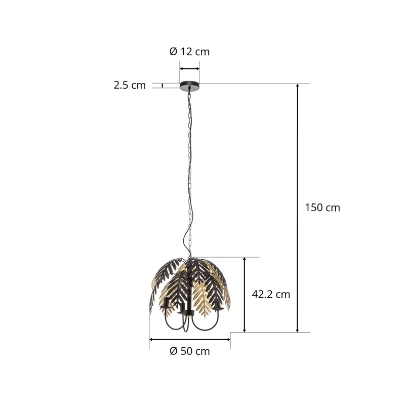 B-Ware Lucande Aparas Hängelampe Blattoptik 1-fl. 50 cm Deckenlampe Deckenleuchte Lampe