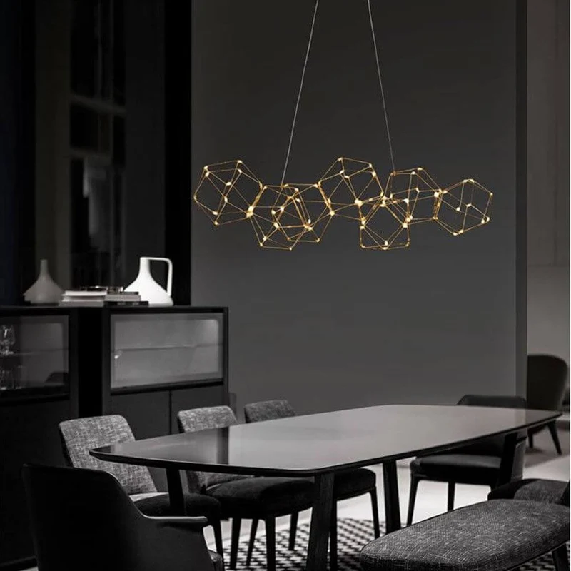 Nebula LED Würfel Pendellampe Goldfarben