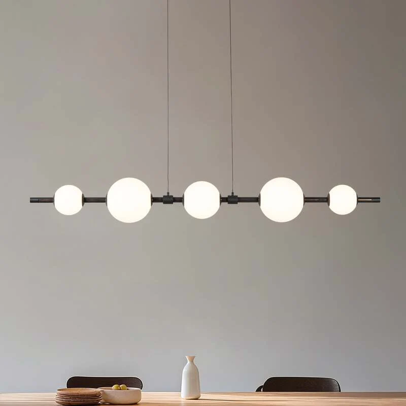 B-Ware Lucande Pendelleuchte LED-Hängeleuchte Tanira schwarz weiß 140cm, step-dim