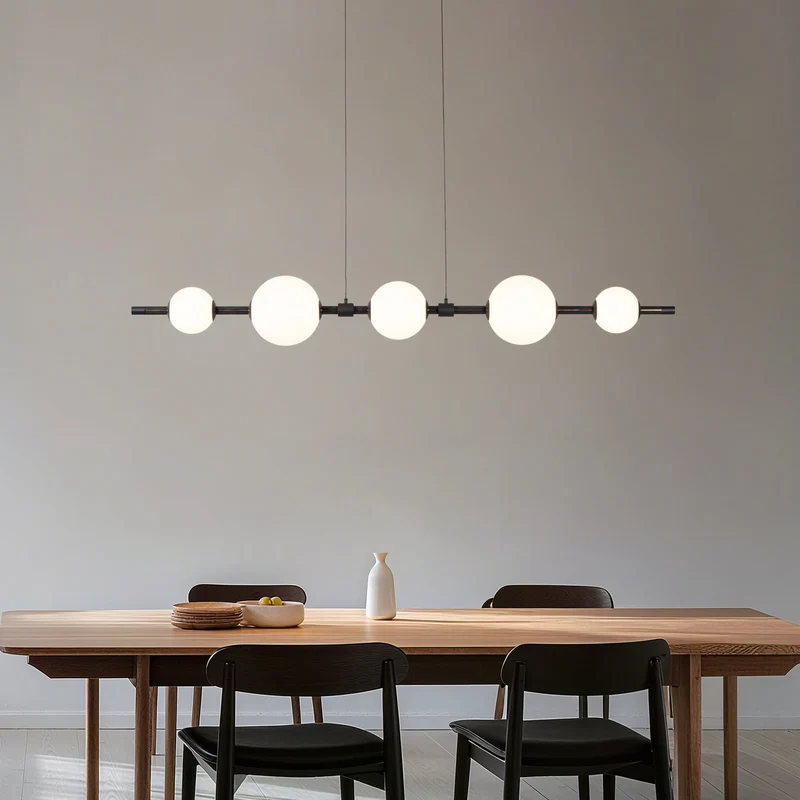 B-Ware Lucande Pendelleuchte LED-Hängeleuchte Tanira schwarz weiß 140cm, step-dim