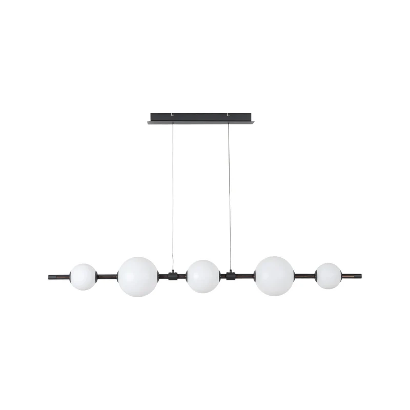 B-Ware Lucande Pendelleuchte LED-Hängeleuchte Tanira schwarz weiß 140cm, step-dim