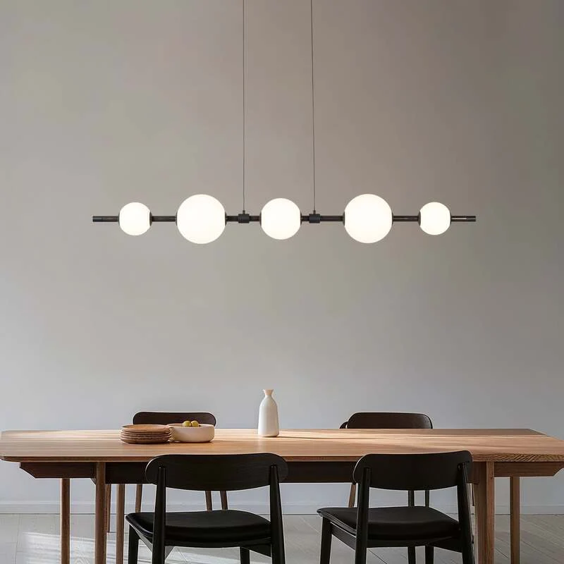 B-Ware Lucande Pendelleuchte LED-Hängeleuchte Tanira schwarz weiß 140cm, step-dim