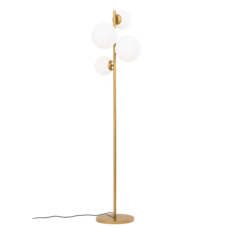 B-Ware Stehleuchte Lampe Fazli Gold Glas Metall 162 cm E14 LED 4-flammig Schalter Lampe