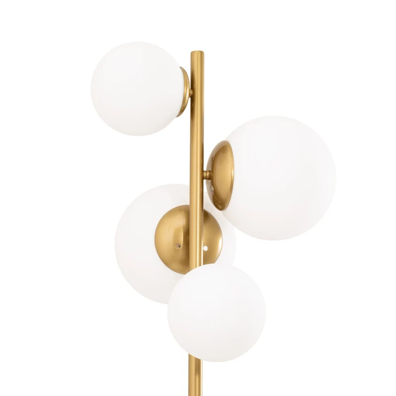 B-Ware Stehleuchte Lampe Fazli Gold Glas Metall 162 cm E14 LED 4-flammig Schalter Lampe
