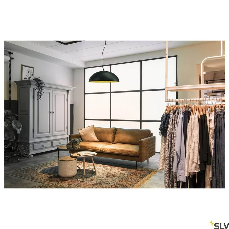 Forchini L 70 E27 Pendellampe Schwarz, Gold