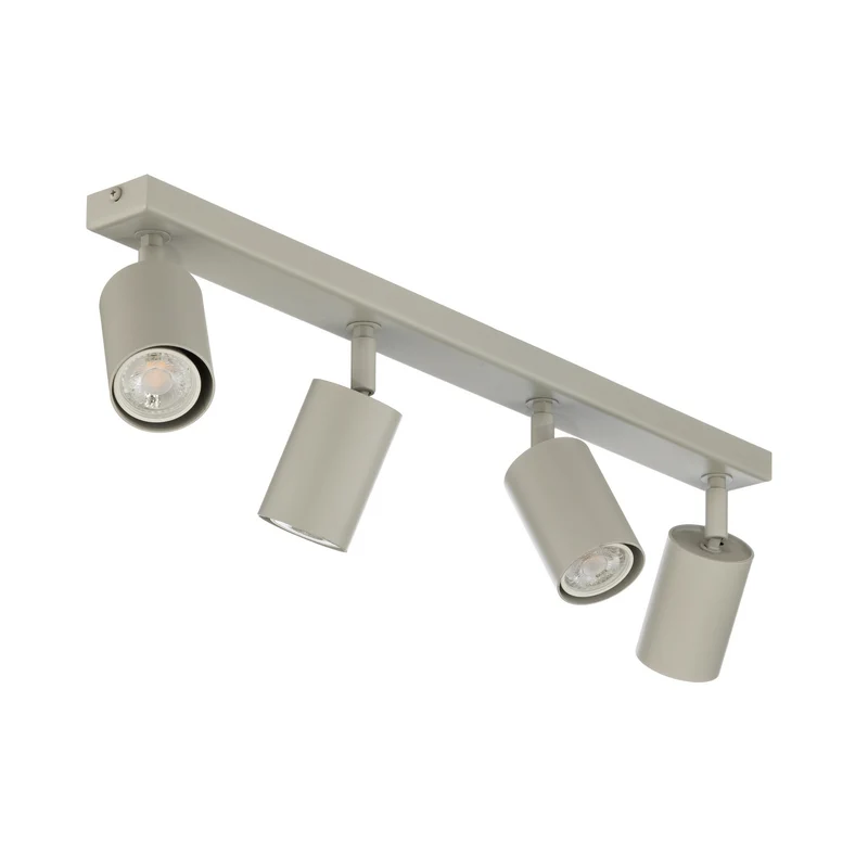 B-Ware Zoom Deckenstrahler Deckenleuchte Strahler 4-flammig Stahl grau beige GU10