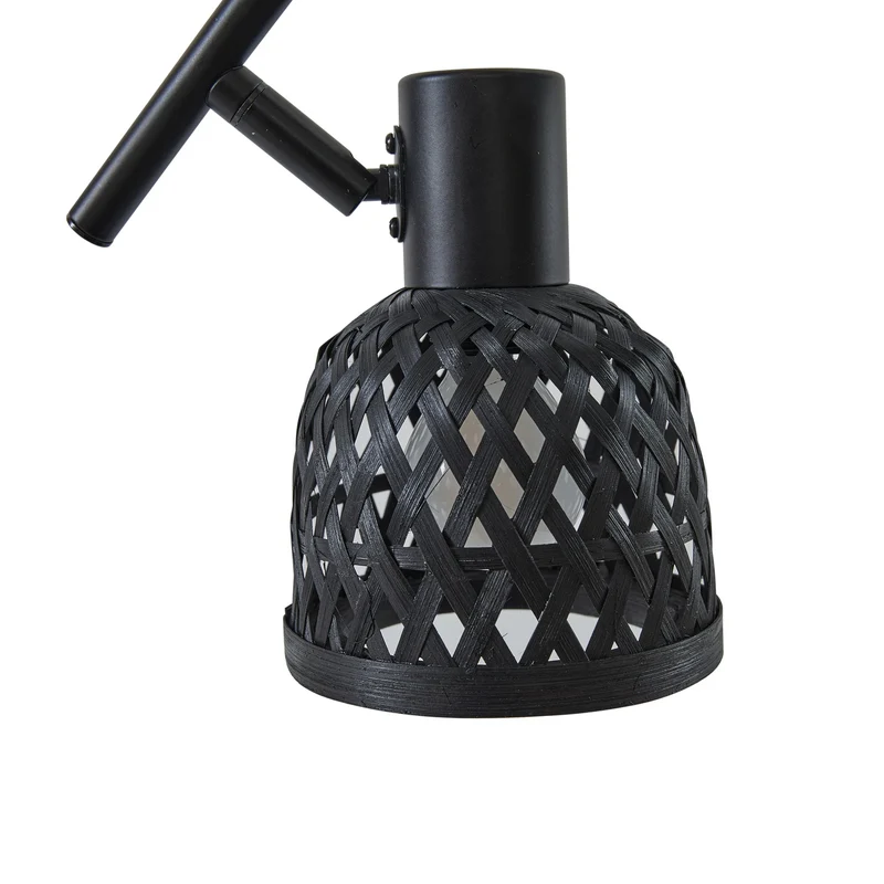 B-Ware Lindby Deckenleuchte Lampe Eskil Schwarz Bambus 4-flammig E14 LED Leuchte Licht