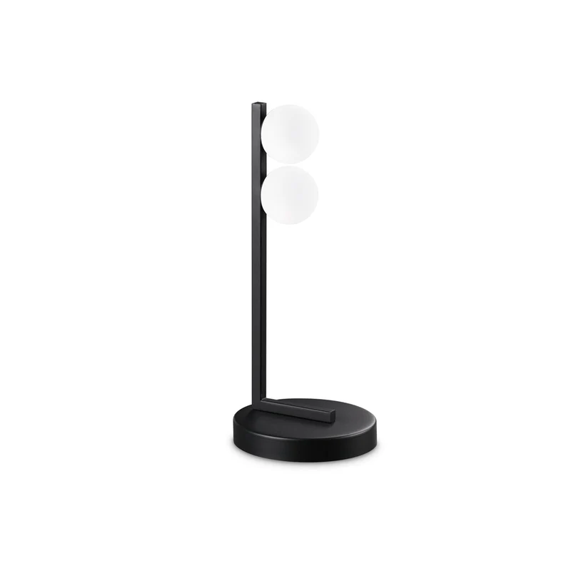 B-Ware Ideal Lux Tischlampe Tischleuchte Ping Pong LED Schwarz Glas Metall Opalglas