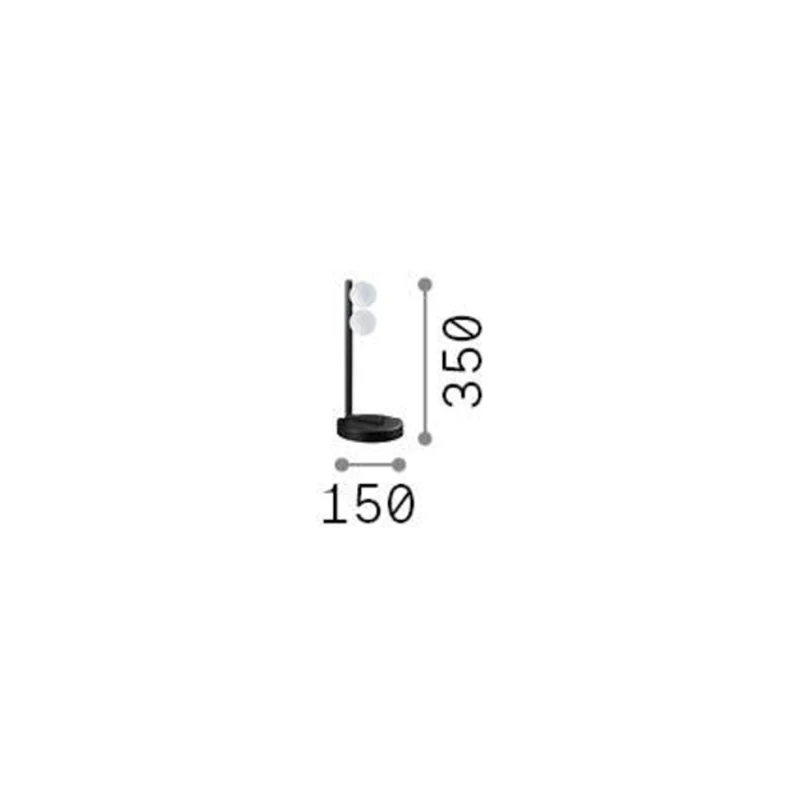 B-Ware Ideal Lux Tischlampe Tischleuchte Ping Pong LED Schwarz Glas Metall Opalglas