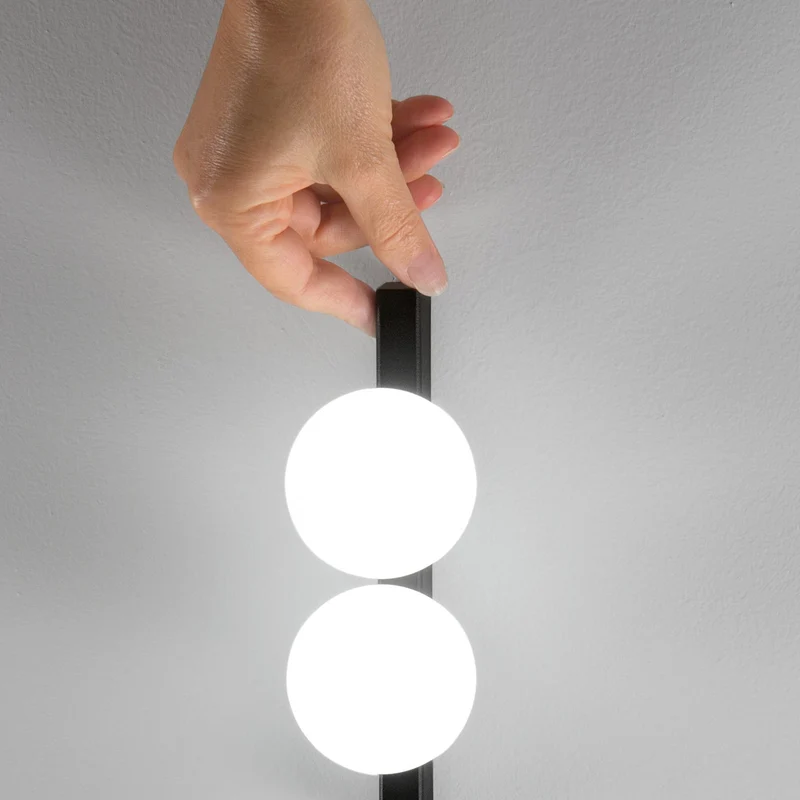 B-Ware Ideal Lux Tischlampe Tischleuchte Ping Pong LED Schwarz Glas Metall Opalglas