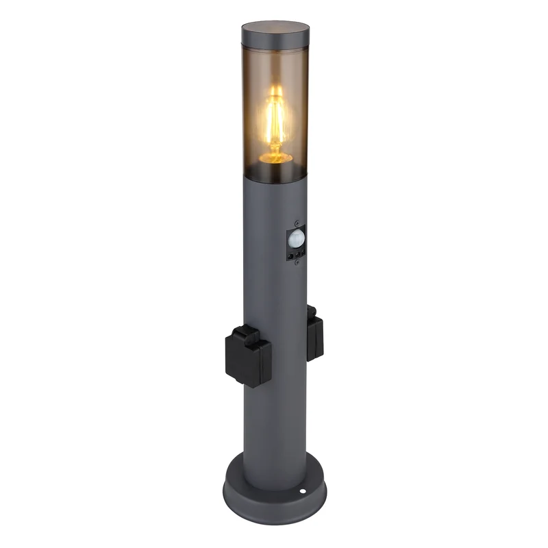 B-Ware Globo Wegeleuchte Boston Gartenleuchte mit Steckdosen und Sensor anthrazit 60cm