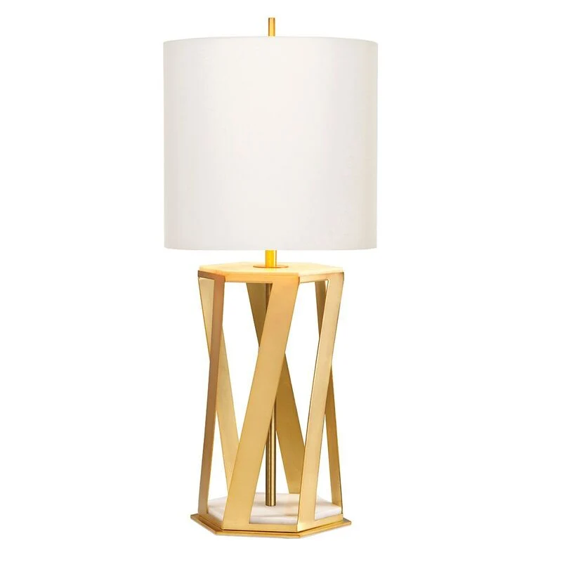 B-Ware Elstead Tischleuchte Apollo messing weiß LED Lampe Leuchte dimmbar elegant 78cm
