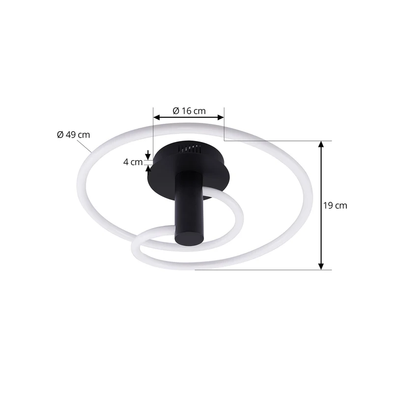 B-Ware Lucande Deckenleuchte Valenora LED Lampe dimmbar warmweiß Ø49cm schwarz/weiß