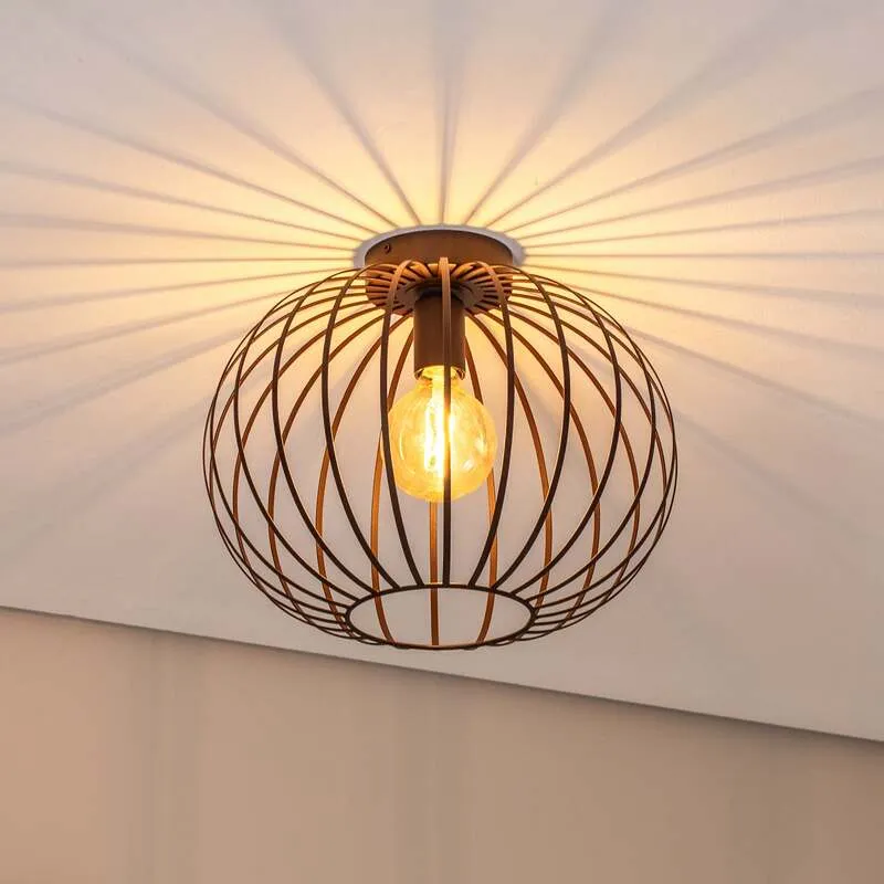 B-Ware Deckenleuchte Cruce LED dimmbar Stahl dunkelbraun Ø40cm Lampe Leuchte 28cm