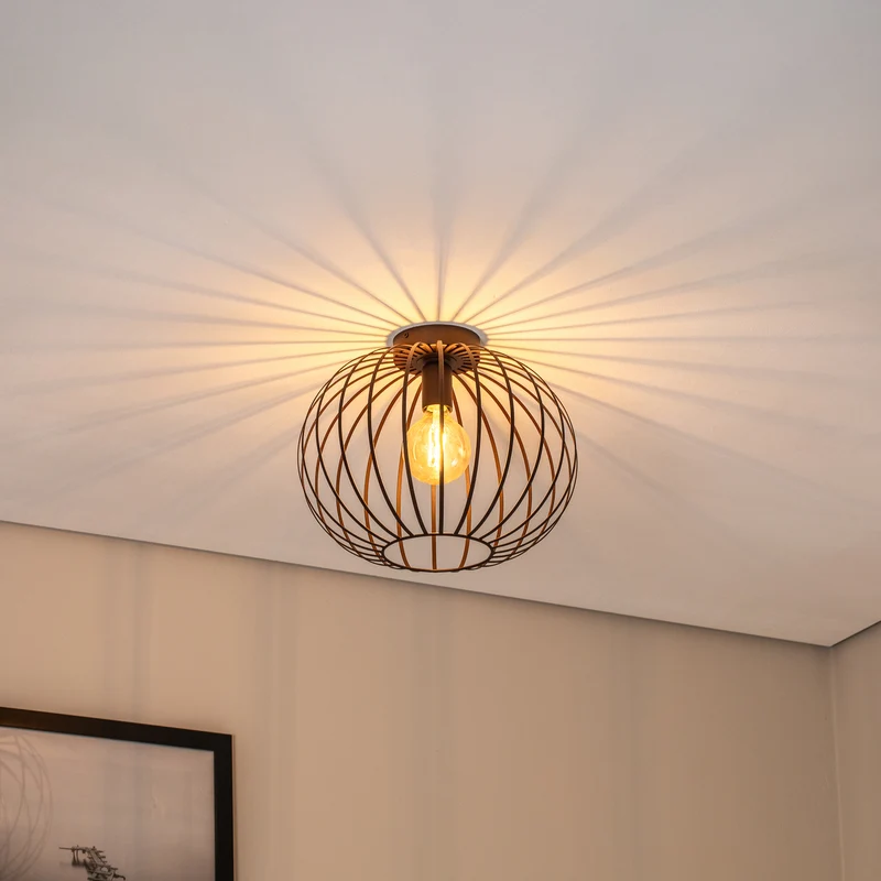 B-Ware Deckenleuchte Cruce LED dimmbar Stahl dunkelbraun Ø40cm Lampe Leuchte 28cm