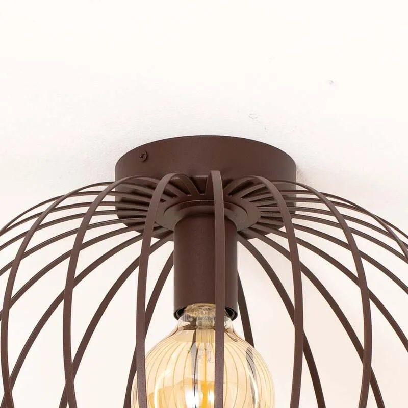 B-Ware Deckenleuchte Cruce LED dimmbar Stahl dunkelbraun Ø40cm Lampe Leuchte 28cm