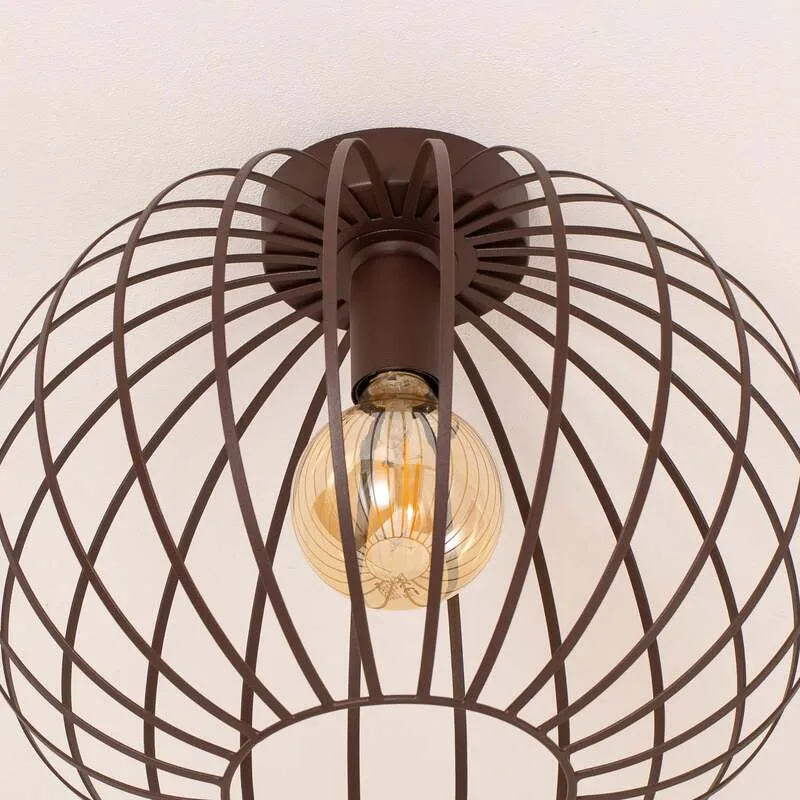 B-Ware Deckenleuchte Cruce LED dimmbar Stahl dunkelbraun Ø40cm Lampe Leuchte 28cm