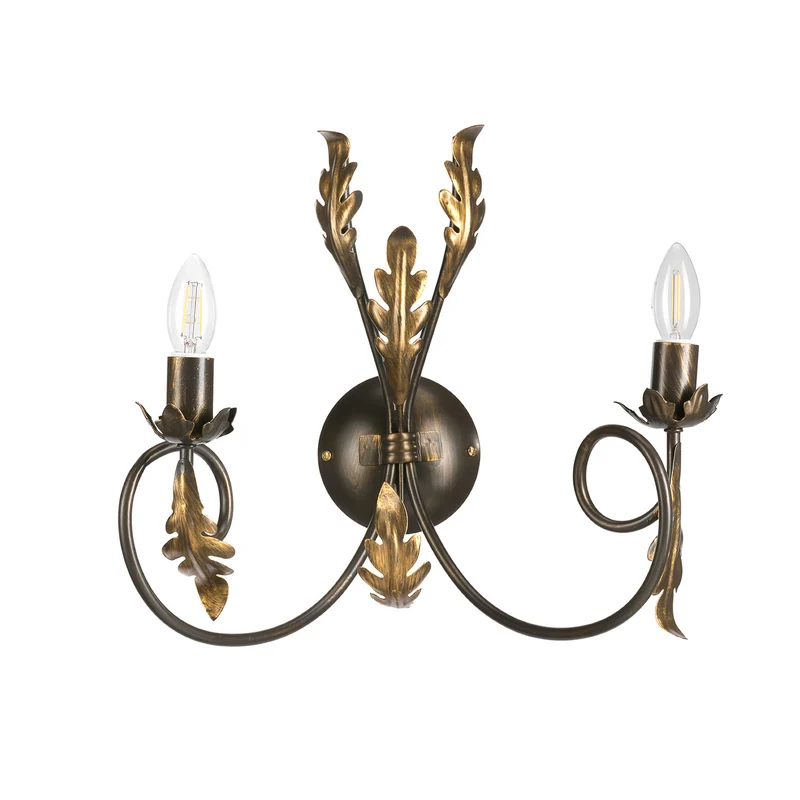 B-Ware Wandleuchte Gretel 2-flammig LED Wandlampe dimmbar bronze Metall E14 40x40cm