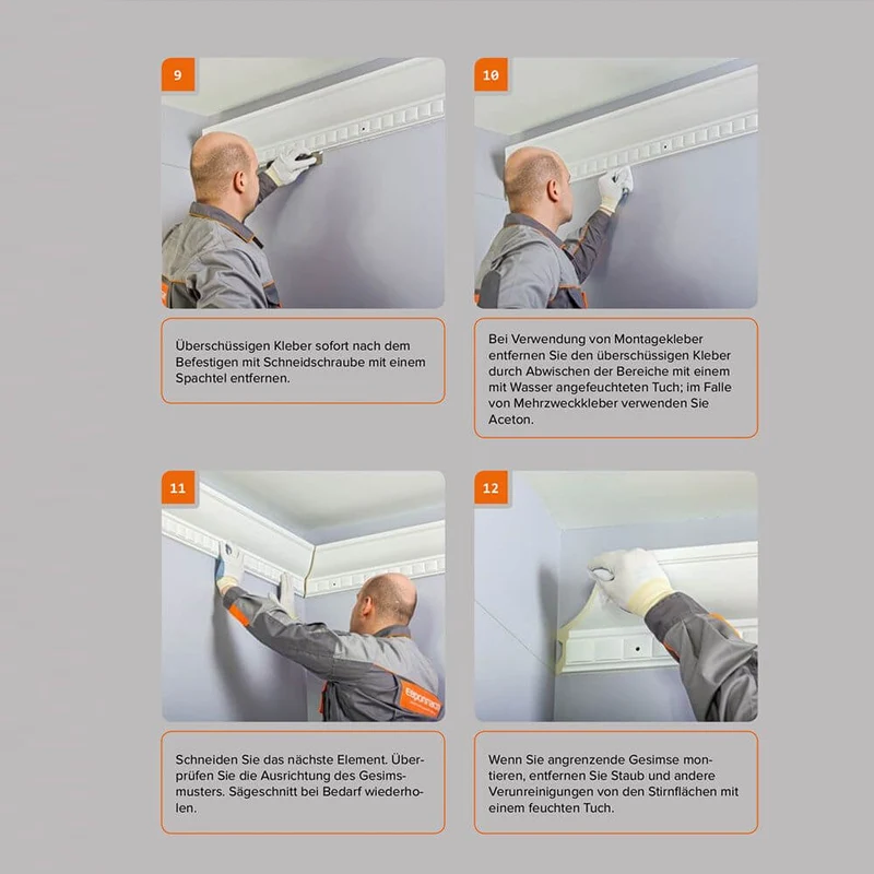 Dekor-Profil M Stuckleiste 1,2 m indirekt Wand oder Decke