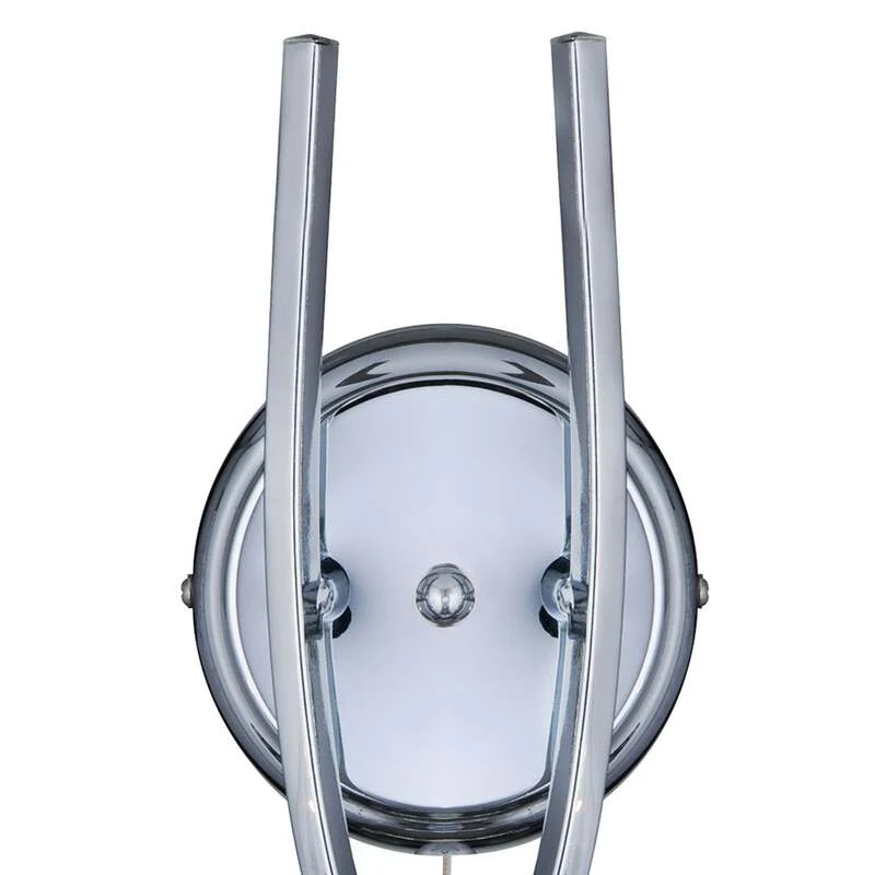 B-Ware Searchlight Wandleuchte Wandlampe Ascona 2-flammig Chrom Glas Schalter E14 LED