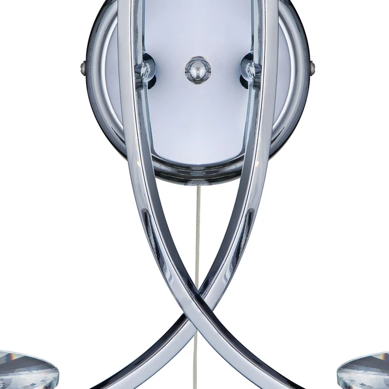 B-Ware Searchlight Wandleuchte Wandlampe Ascona 2-flammig Chrom Glas Schalter E14 LED