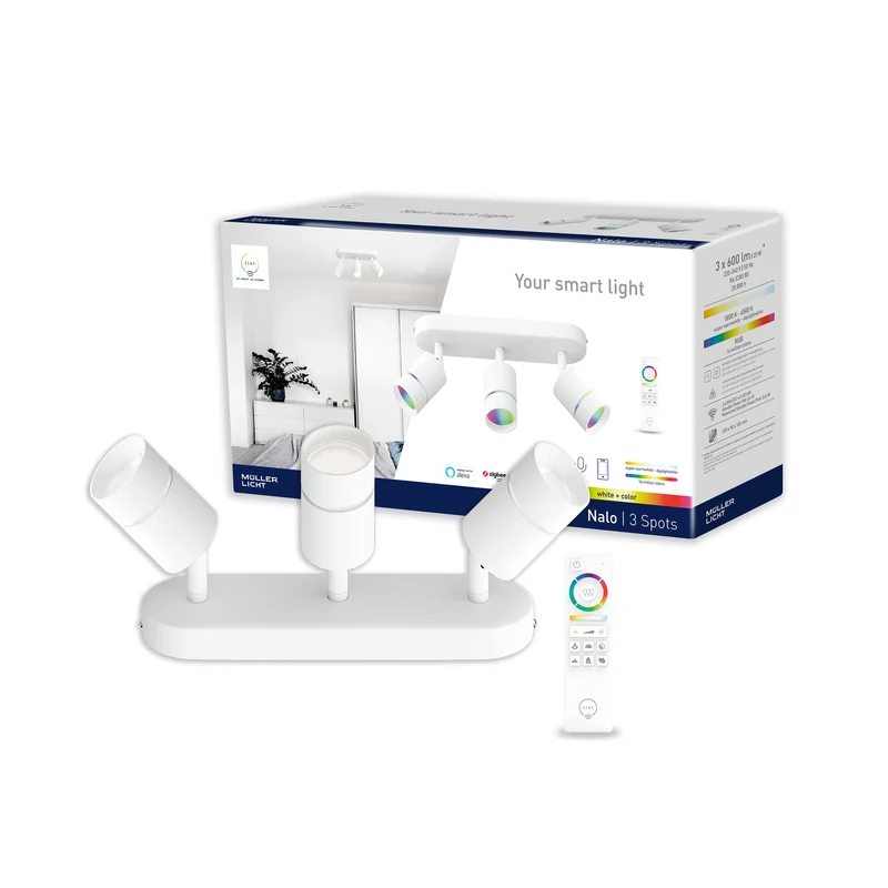 B-Ware Müller Licht tint Nalo LED-Strahler 3-flammig dimmbar mit Fernbedienung