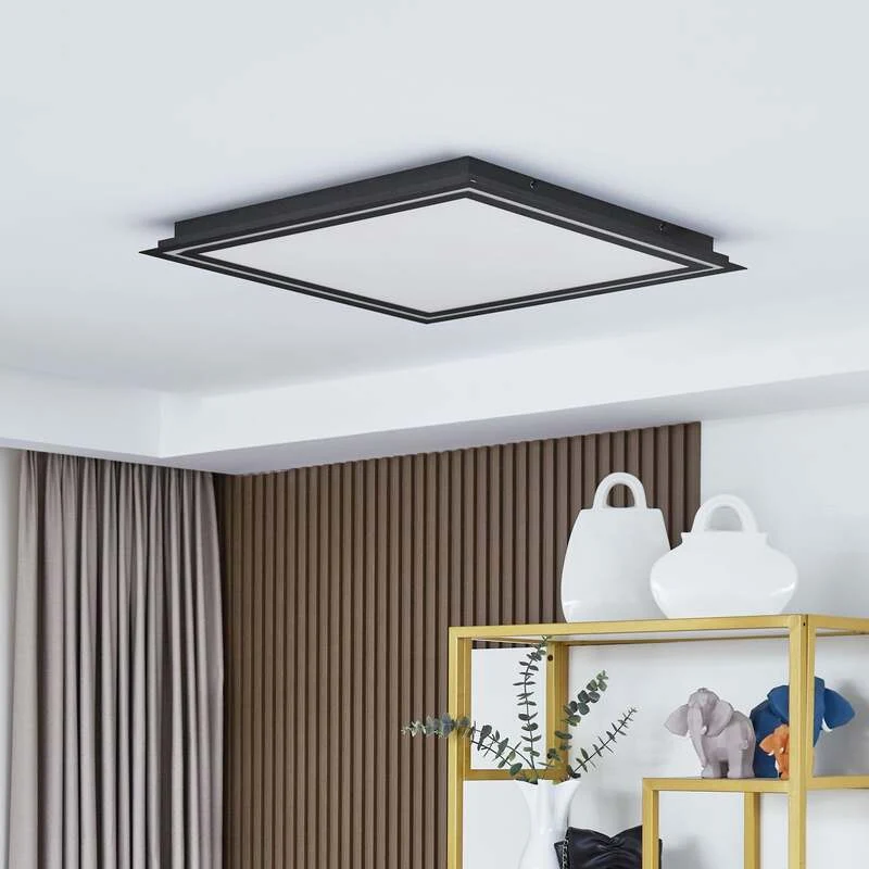 B-Ware Lucande Deckenlampe Deckenleuchte LED Leicy schwarz RGB CCT Fernbedienung 64 cm